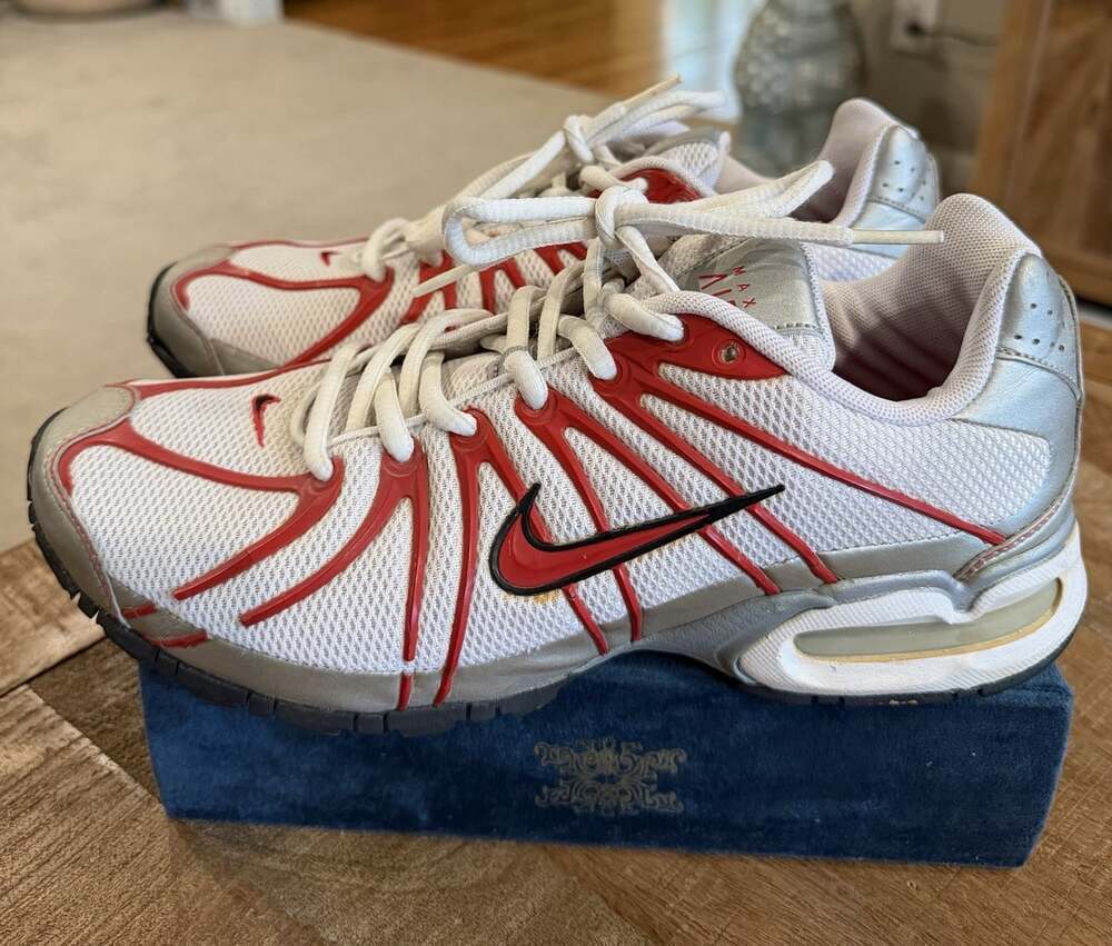 Vintage 2007 Nike Air Max Torch 5 SL White Red Silver 316124-162 Men's Size 8 - Picture 6 of 9
